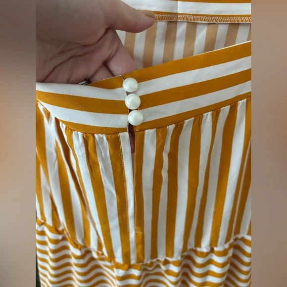 Striped Yellow and White Sundress - Picture 4 of 5